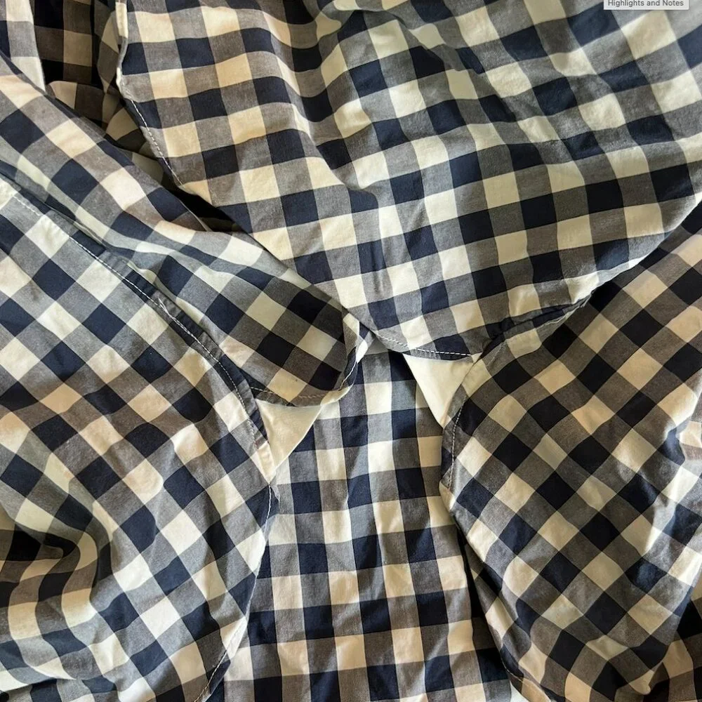 NWOT JCrew Men's Secret Wash organic cotton poplin shirt, Navy, XL - Picture 4 of 7